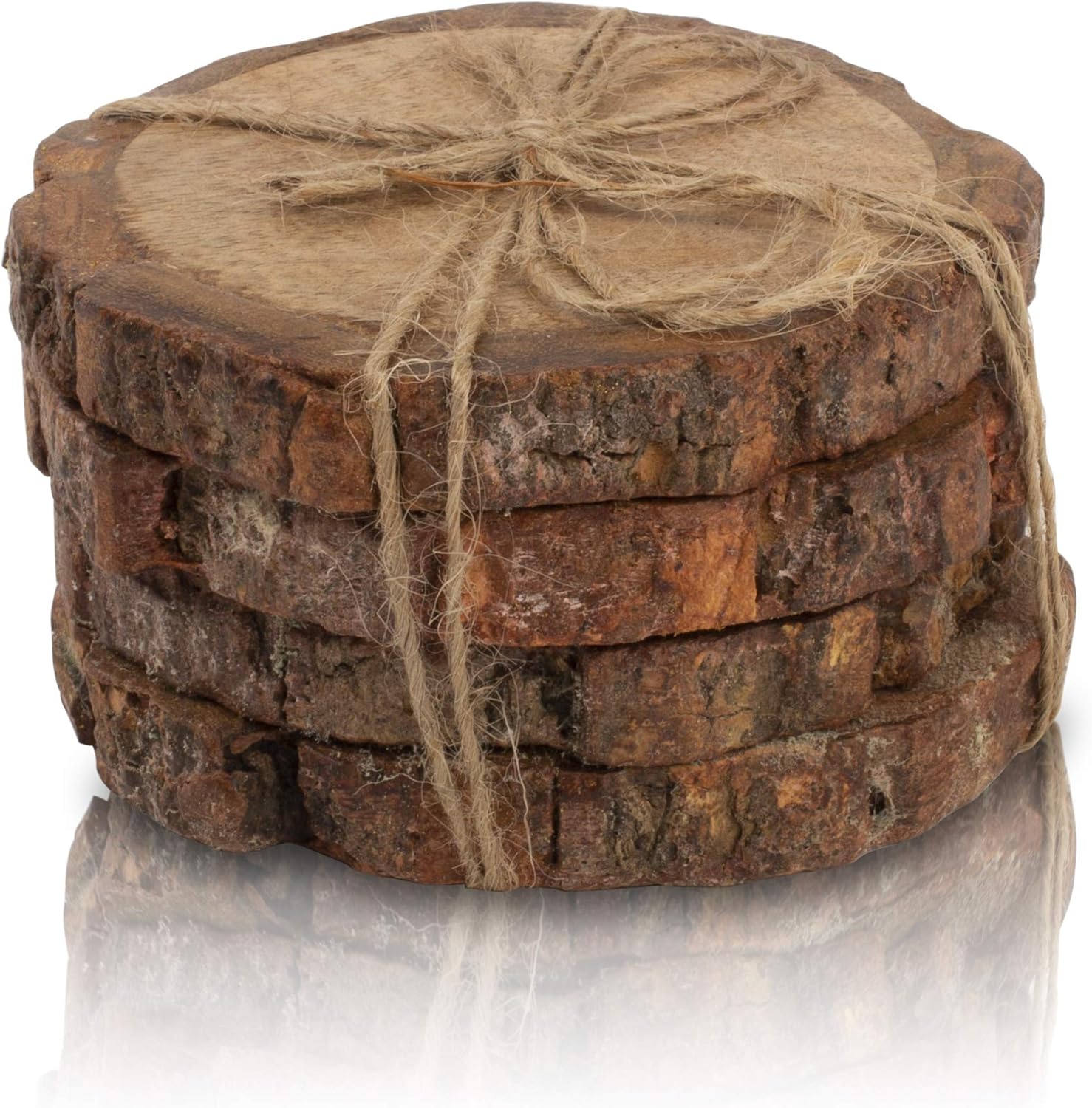 Handcrafted Wooden Drink Coasters Set of 4 for Drinks Beverages Glasses