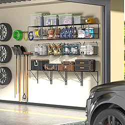 ThreeHio Garage Shelf Wall Mounted with Wire