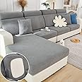Stretch Sofa Covers for Cushion Couch,Universal Wear Resistant Slipcover with Elastic Bottom,Magic Couch Cover Furniture Protector,Anti-Slip L Shape Sofa Cover,Chaise Cover,Weave-Gentleman Gray