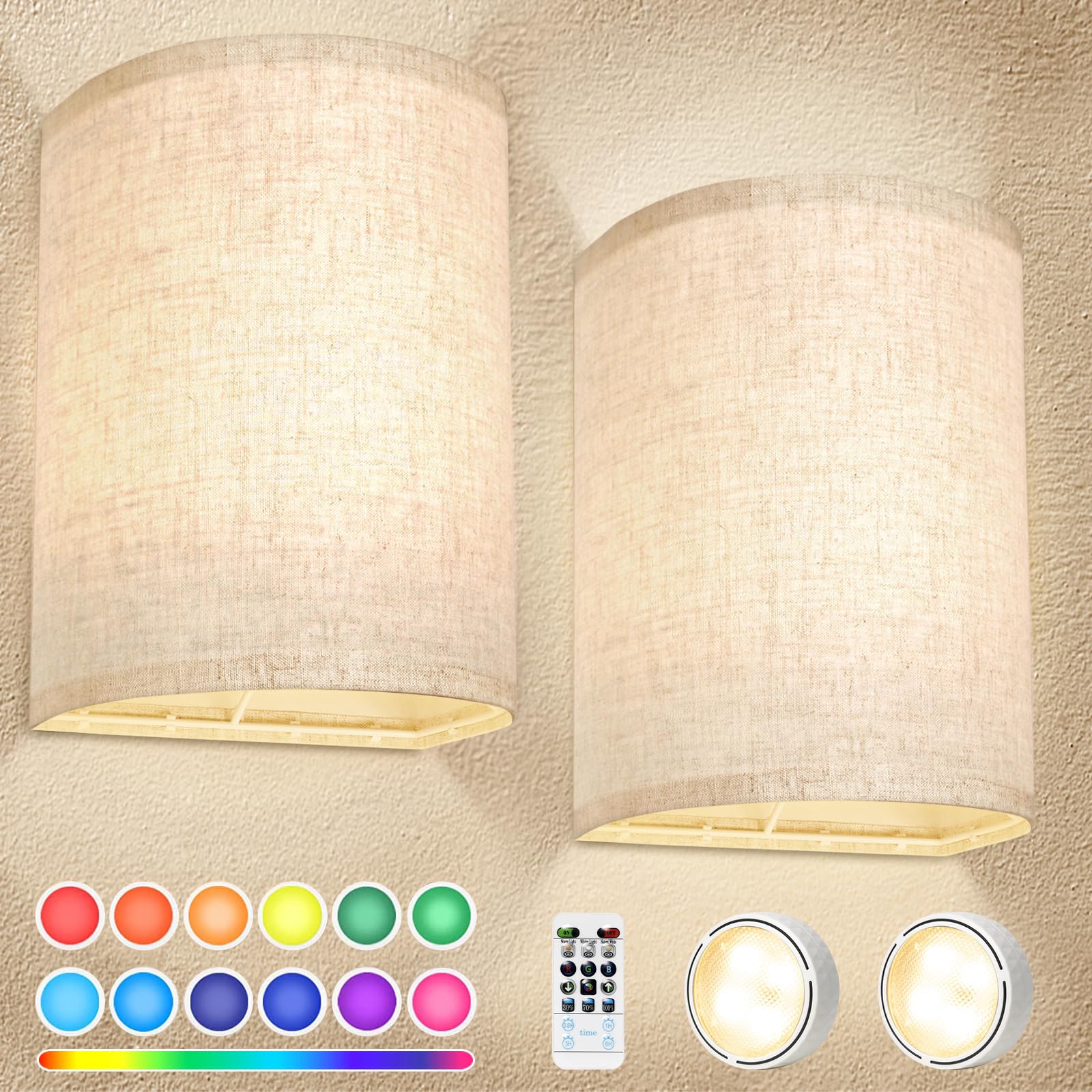 FINCMY Battery Operated Wall Sconce