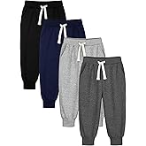 HXP 4 Pack Toddler Boys Sweatpants Pure Cotton Toddler Sweatpants Boys Kids Joggers Pants with Pocket Drawstring