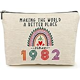 Suemetic 44th Birthday Gifts Women Makeup Bag, Happy 44th Birthday Decorations Woman, Best 44 Year Old Gifts Ideas for Her, Mom, Wife, Sister, Mothers Day, 1982 Anniversary Party Favors, Christmas