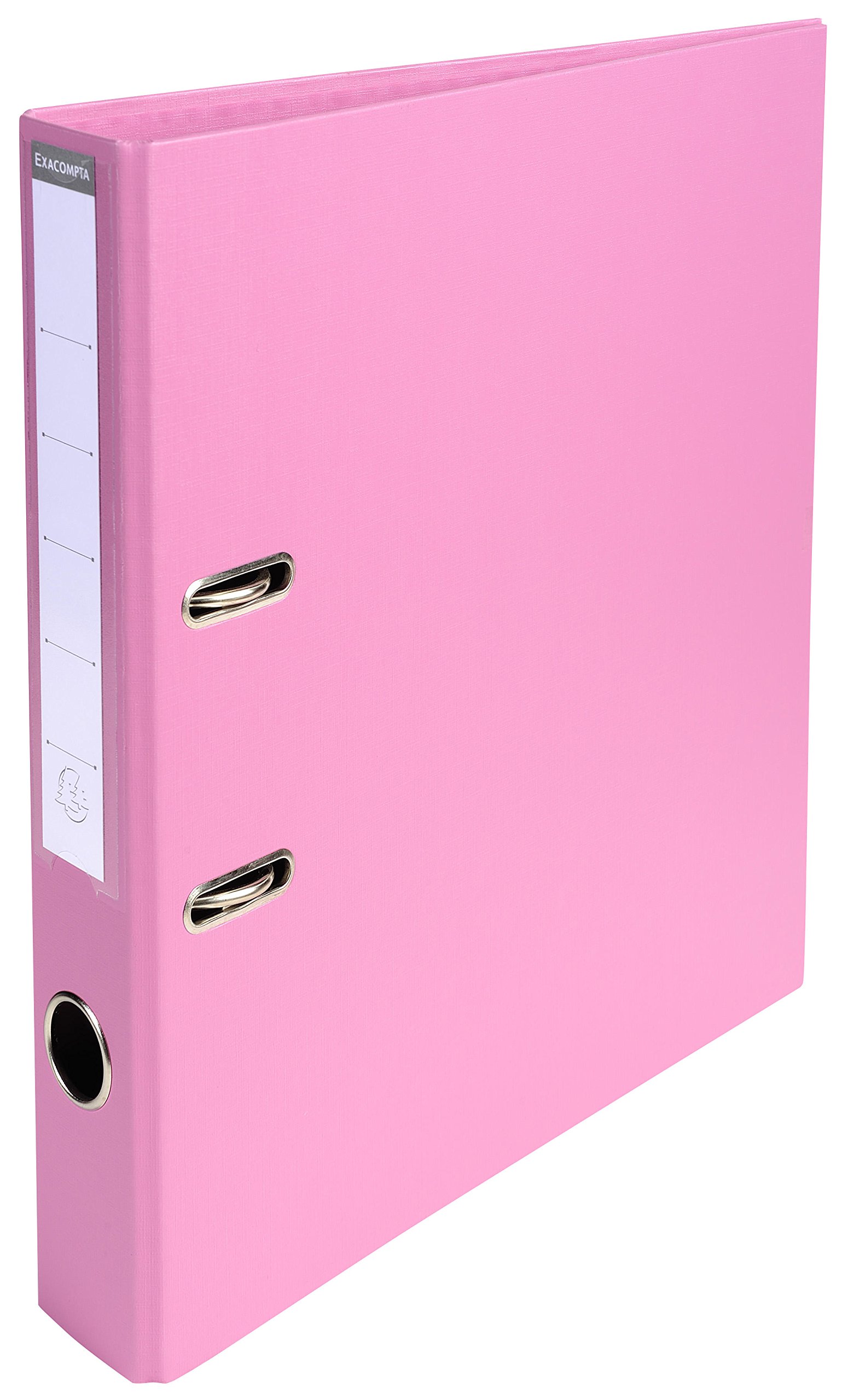Exacompta - Ref 53555E - Prem'Touch PVC Lever Arch File - 320 x 290mm in Size, 2 Rings, Can Hold A4 Documents, 50mm Spine, 55mm Rings, FSC-Certified - Pink Cover — image 1
