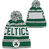Outerstuff NBA Kids Youth 8-20 One Size Team Color Primary Logo Sports Tech Knit Cold Weather Basketball Pom Beanie Hat