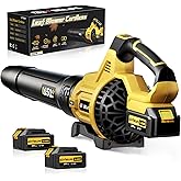 GEVEELIFE Leaf Blower Cordless, 650CFM & 3 Speed Levels, Electric Cordless Leaf Blower with 2 * 5.0Ah Battery Powered, Blowers for Lawn Care, Yard, Blowing Leaves, Dust, Snow
