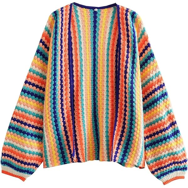 Amazon.com: YKR Womens Colorful Cardigan Crop Long Sleeve