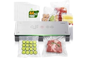 Gasbye 2-Pump Vacuum Sealer Machine, [2X Suction Power], 3 Sealing Modes for Dry, Light/Heavy Wet Food, Sous Vide, with 44 Pr