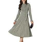 KOH KOH Womens 2026 Chic Long Sleeve Semi Formal Work Elegant Pockets Mini Midi Dress
