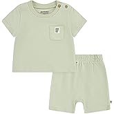 HUGGIES unisex-baby Baby One Pocket T-shirt and Shorts 2-piece Outfit Set
