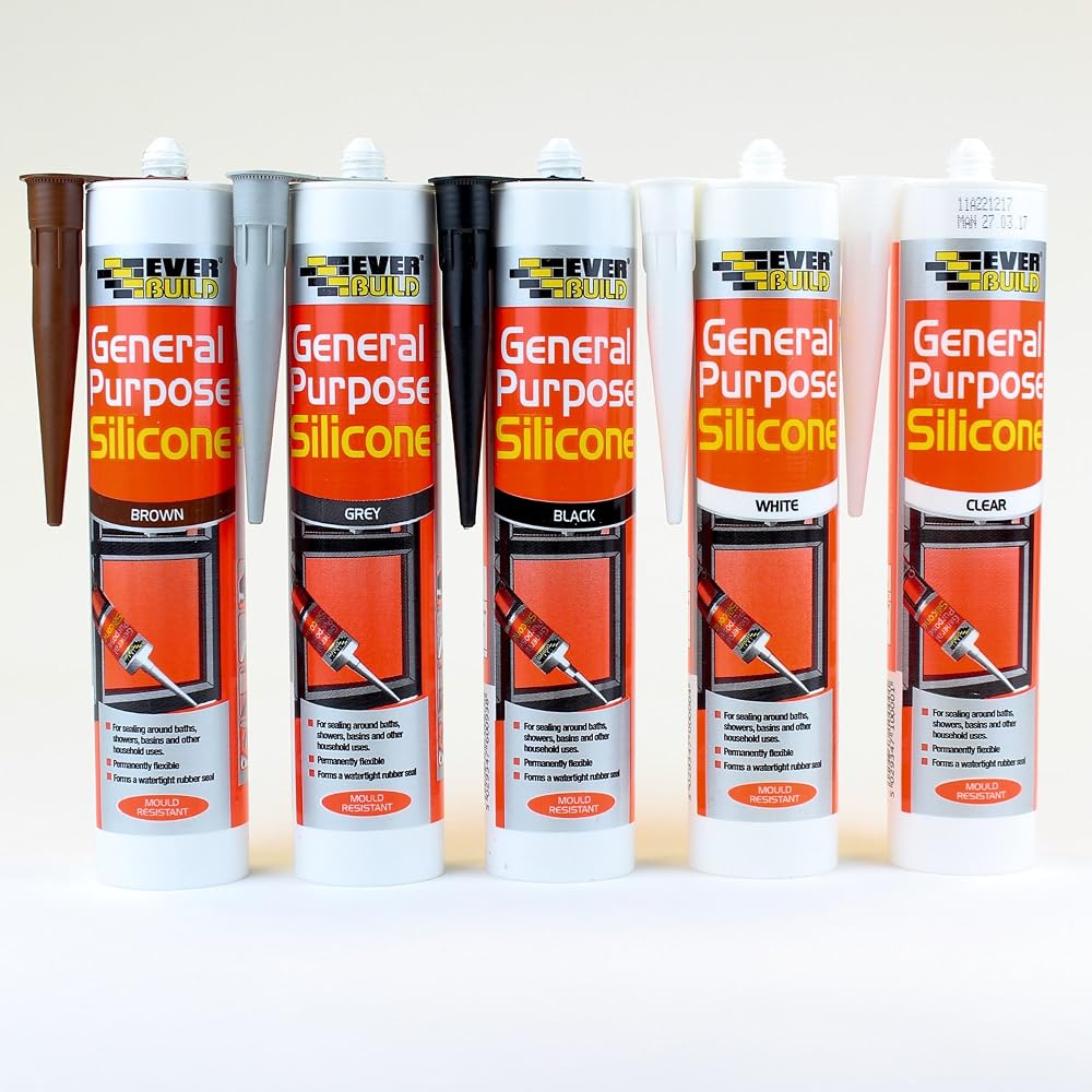 Everbuild General Purpose Clear Silicone Sealant Anti Fungus 12x