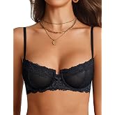 Avidlove Lace Balconette Women's Sexy Bra Underwire Everyday Bra | Mesh,Lace,Underwire,Unlined,Breathable,Adjustable Straps,Back Buckle,Lingerie