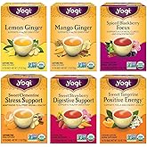 Yogi Tea - Fruity Tea Variety Sampler, 16 Tea Bags per pack (6 Packs) – Black, Green & Herbal Assorted Flavors: Sweet Clementine, Blackberry, Tangerine, Lemon, Strawberry, Mango & More