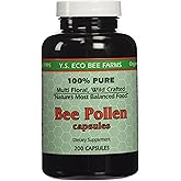Y.S. ECO Bee Farms 100% Pure Bee Pollen 1,000mg- 200 Capsules