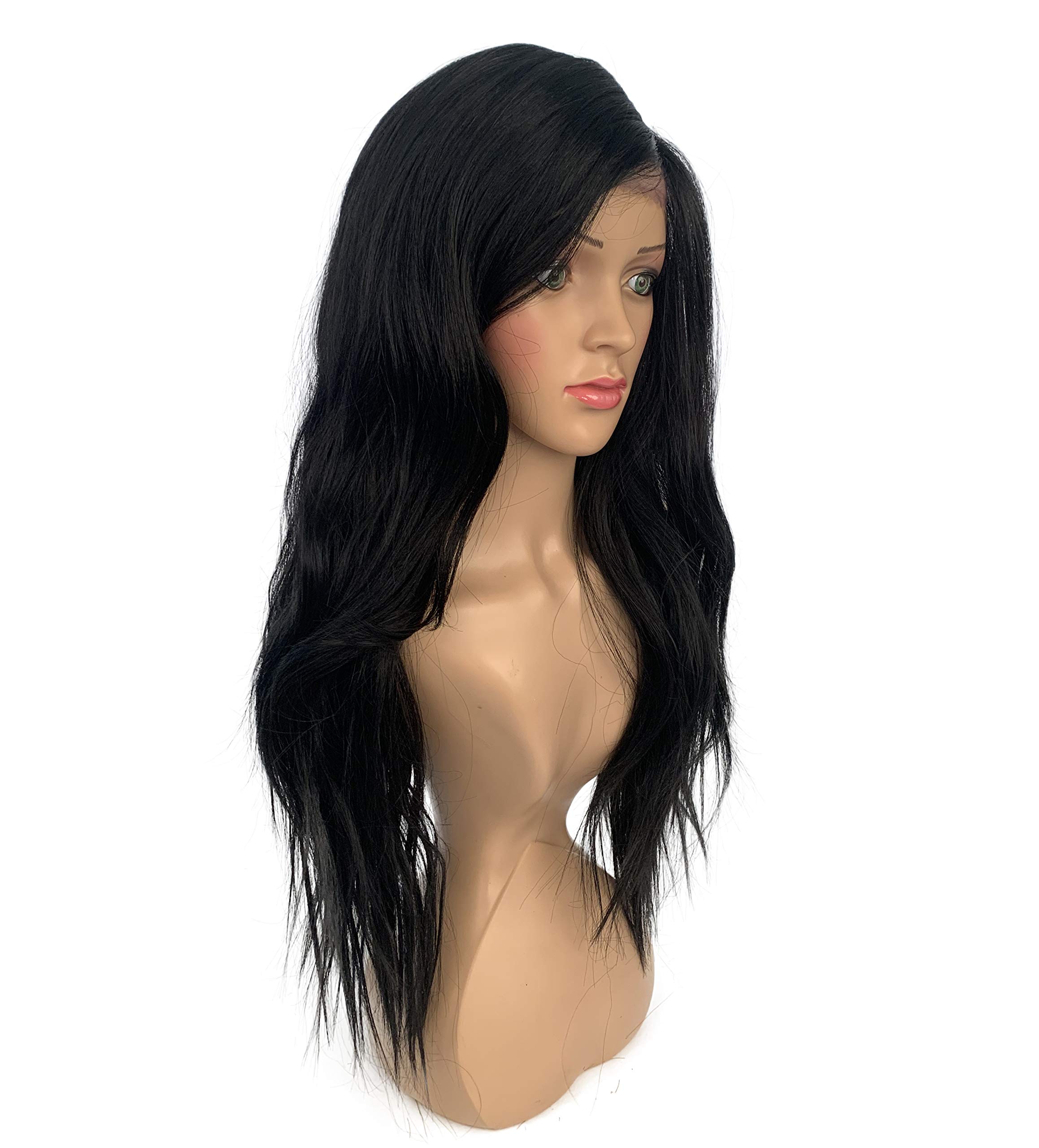 SLEEK Lace Front Wig 27’’ Side-Part Long Curly Wave Synthetic Lace Front Wig With Baby Hair SPOTLIGHT 101 MELODY LACE WIG for Women Heat Resistant Fiber 210g-1B