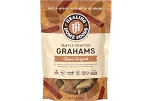 Healing Home Foods Baked Classic Graham Crackers, Gluten Free Graham Crackers Made with Almond Flour, Organic Maple Syrup & Organic Cinnamon, Vegan, Grain Free, Plant-Based and Non GMO, 5oz (1Pack)