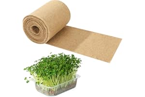 Hokoad 1Roll 10" X 197" Hydroponic Grow Pads, Jute Seed Sprouting Mat, Microgreens Growing Kit, Indoor Organic Production for Wheatgrass Sprouts Starter Tray (10" X 197")