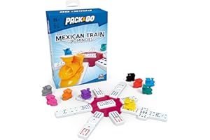Pack & Go Mexican Train Dominoes from Spin Master Games Portable Dominoes Set Kids Games Classic Board Games for Adults and K