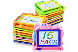 Hymaz 15 Pack Mini Magnetic Drawing Board for Kids, Colorful Doodle Drawing Board for Toddlers 1-3, Erasable Doodle Sketch Tablet Writing Pad for Boys Girls Classroom Rewards Party Favors Bag Stuffers