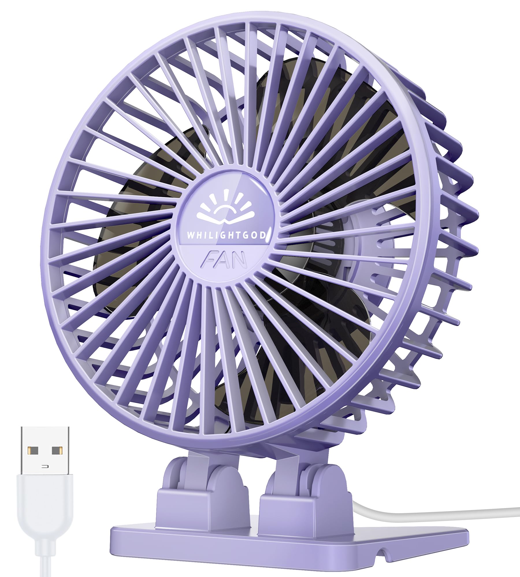 Photo 1 of WHILIGHTGOD Desk Fan, USB Fan for Desk, Mini Desk Fan, 3 Speed Rotation Strong Wind, Protable Small Desktop Cooling Fan, Quite Mini Personal Fan for Home Office Table Bedroom Travel Curise(Purple)