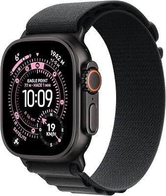 Watch Ultra 3 GPS + Cellular, reloj prémium para running y multideporte con caja de titanio resistente de 49 mm y Correa Loop Alpine negra - Talla M. Monitores avanzados de salud y entreno