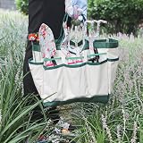 MQFORU Garden Tools Set 16 Pcs with Tote Green Flowers Ergonomic Handles view 2