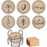 Cup Holder Coaster 6 Pack- Absorbent Cork Ring Coasters New Cup Holder Coaster with Cork Base and Decal Decor Accessories for Women Men.