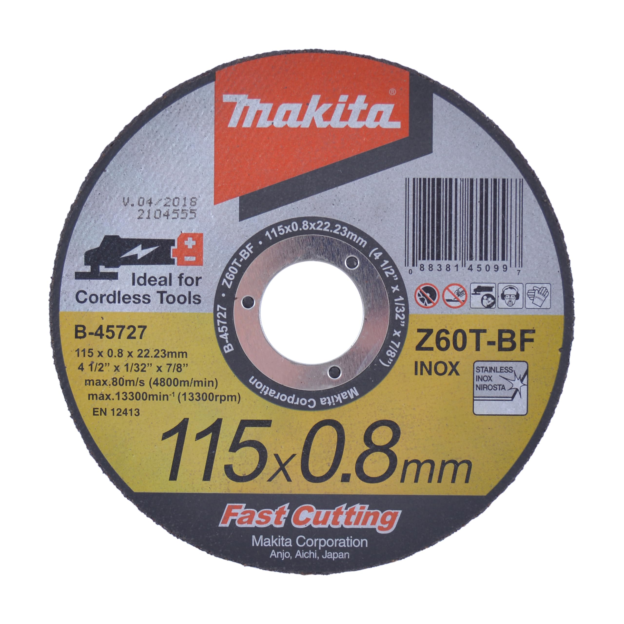 Makita B-45727 Thin Cut Off Wheel 115 x 0.8 x 22