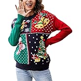 IFFEI Womens Ugly Christmas Sweater Novelty Print Crew Neck Sweater Pullover