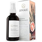 Amaki Deep Cleansing Oil & Makeup Remover with Squalane (Citrus Blend) - Organic Gifts for Women