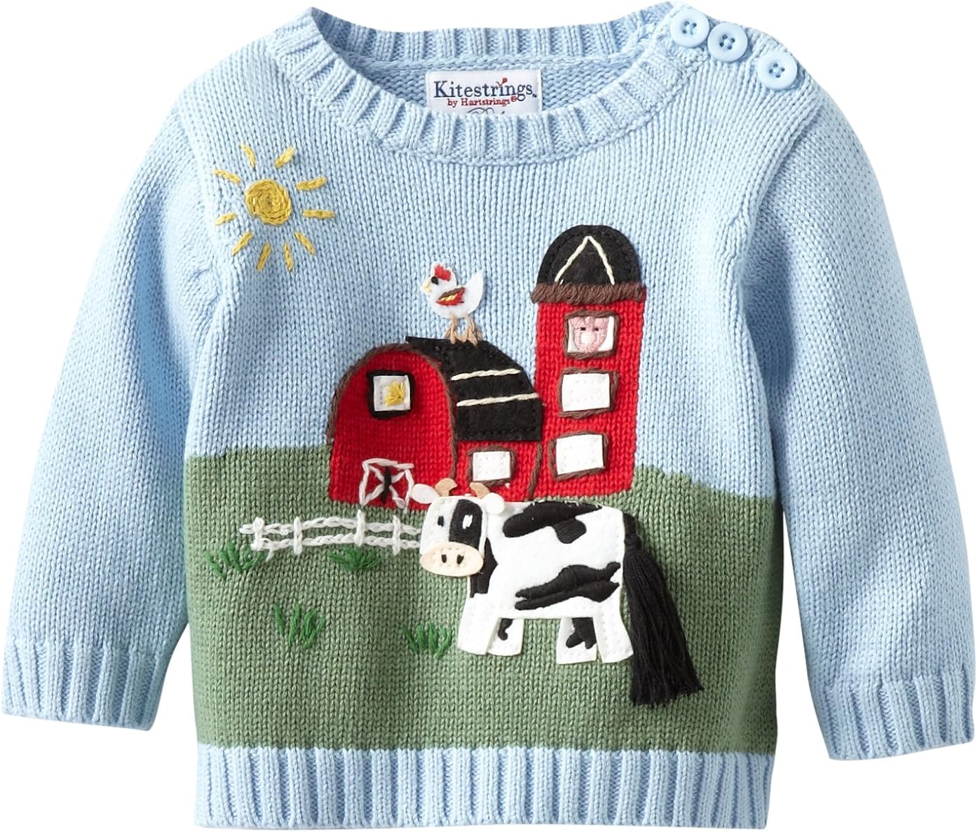 Hartstrings Baby Boys' Newborn Sweater, Whisper Blue, 36 Months Infant And Toddler