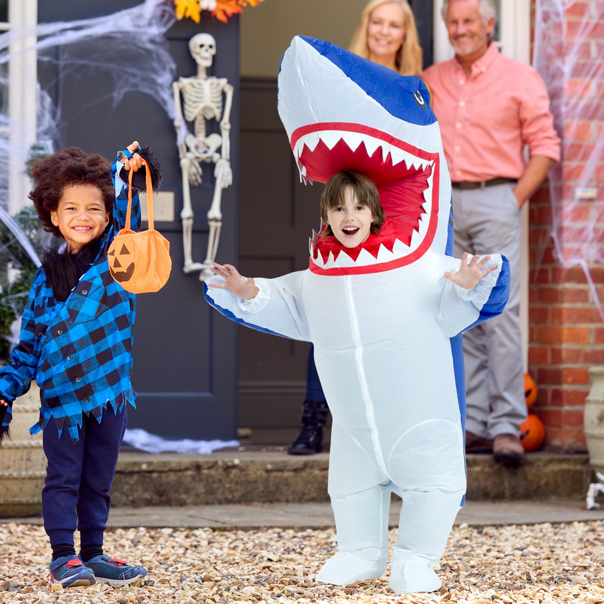One Casa Blow Up Party Costume,Inflatable Costumes for Kids, Full Body Shark Costume,Halloween Costumes for Boys Girls