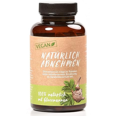 EINFÜHRUNGSPREIS, Natürlich Abnehmen Kapseln, Fatburner mit Glucomannan, vegan, hergestellt in Deutschland