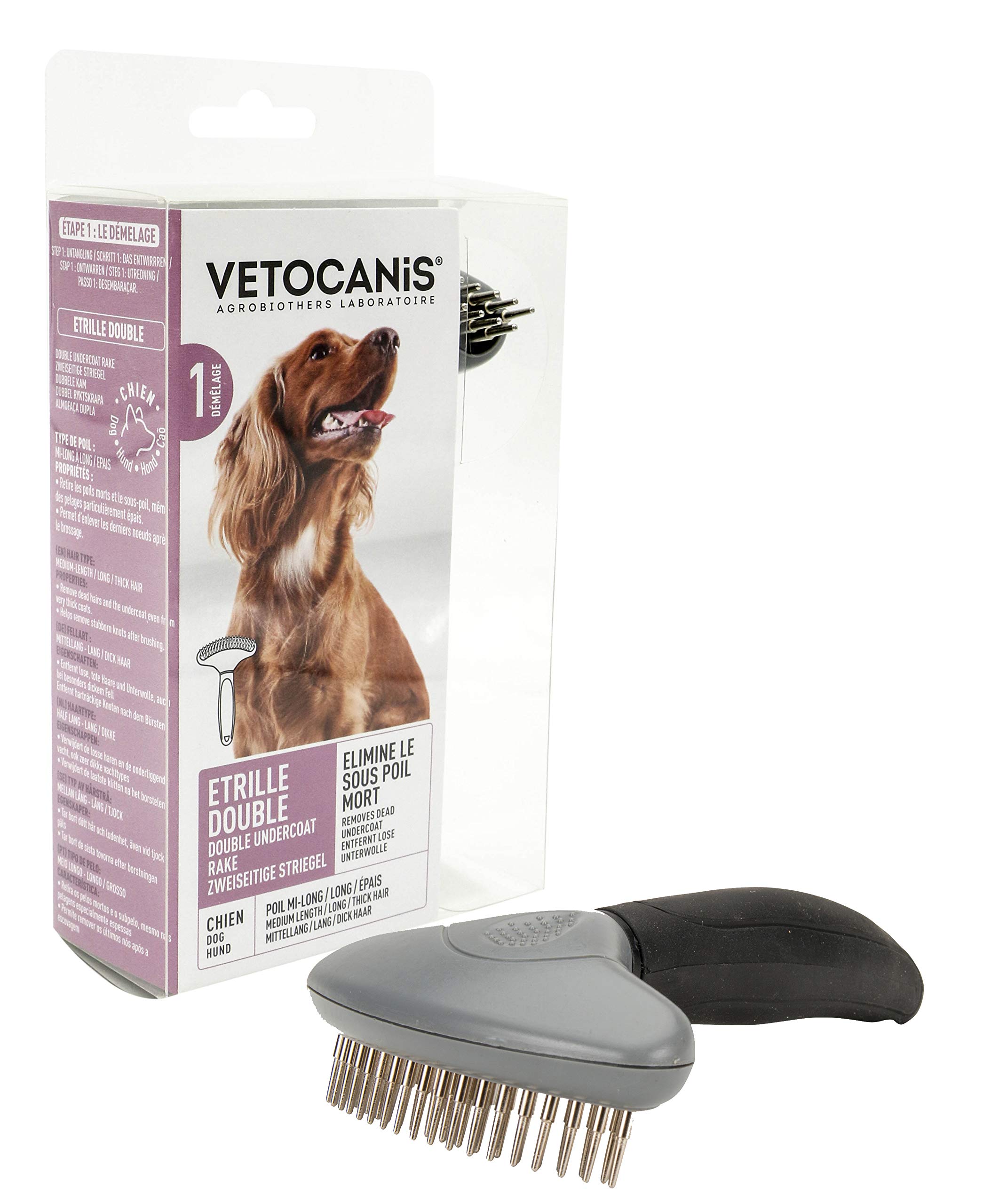 Vetocanis 18-Teeth Double Currycomb for Dogs