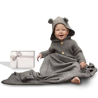 Hooded Knit Sweater and Matching Blanket Set Soft Kuwait Ubuy