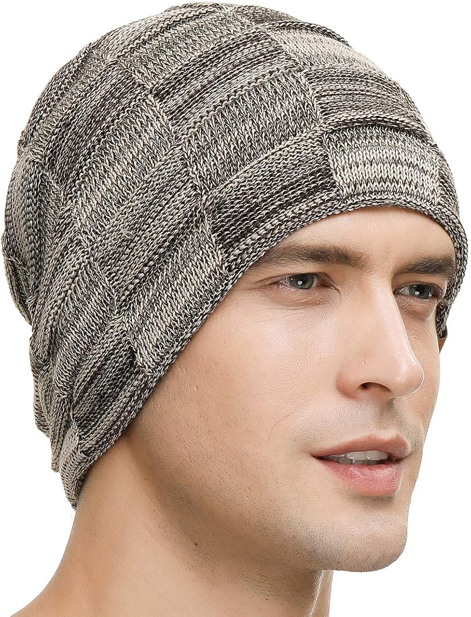 Vgogfly Slouchy Beanie for Men Winter Hats for Guys Cool Beanies Mens Lined Knit Warm Thick Skully Stocking Binie Hat at  Men’s Clothing store