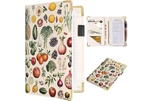 TUMOVO Vegetable Fruit Waiter Server Book Pumpkin,Garlic High Volume Books for Bartender PU Leather Waitress Book with Zipper and Magnetic Pocket, Banana Waiter Wallet Server Booklet Fit Apron(Colorful)
