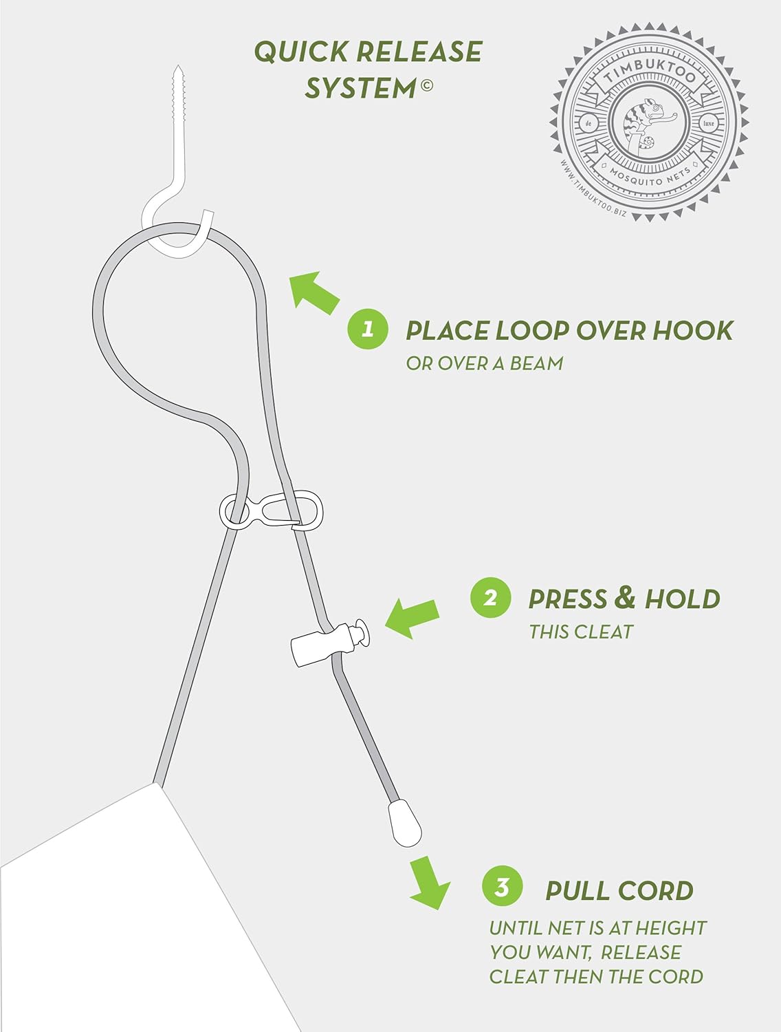 Timbuktoo Mosquito Nets Luxury Mosquito NET - for King to Single Size Beds Quick and Easy Installation System - Unique Internal Loop - 2 Entries - Ripstop Stuff Sack - No Added Chemicals.: Home & Kitchen