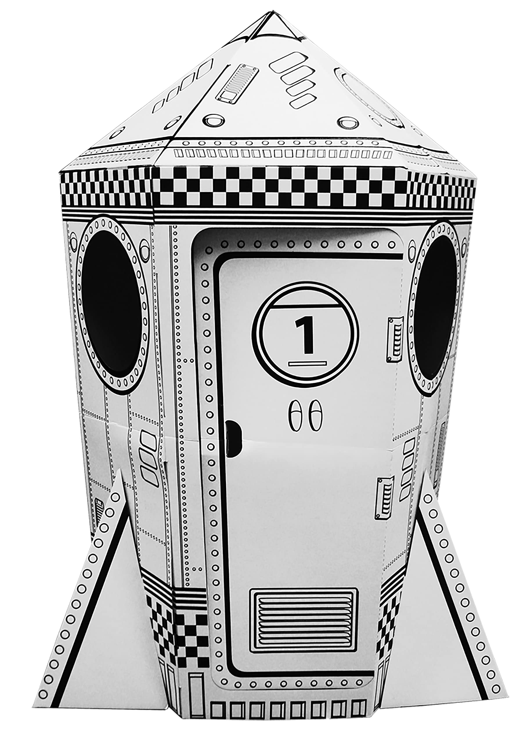 Photo 1 of Adventure Awaits! Kids Cardboard Rocket Playhouse - Color, Draw, and Customize - Great for Playtime and Arts-and-Crafts Time