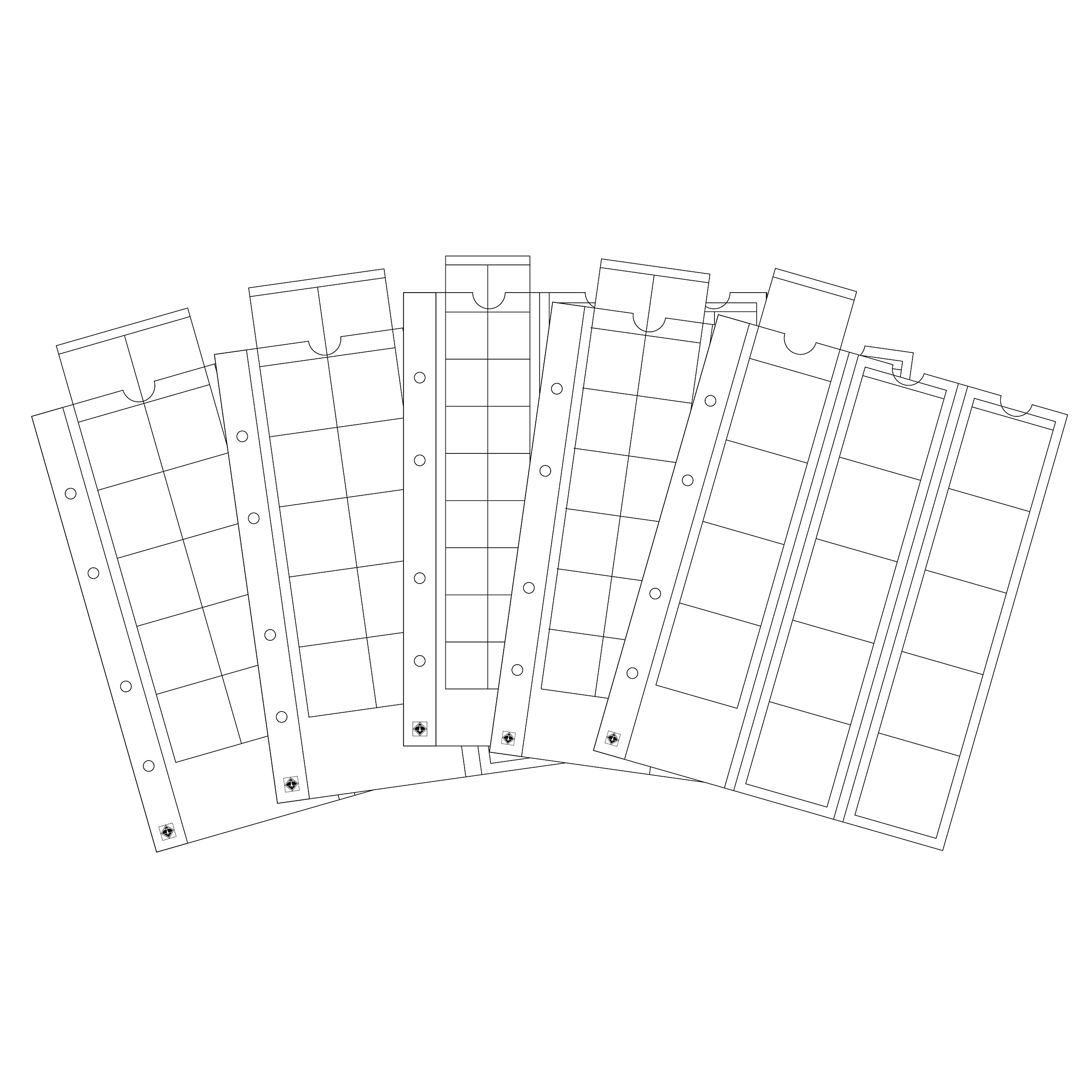 Leuchtturm 340973 Optima assortment - mix for coin storage for coins with Ø 42, 34, 27, 20 mm - pack of 5