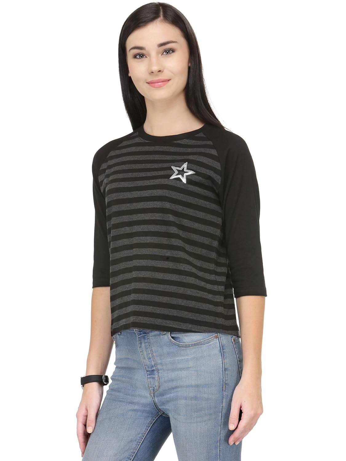 unshackled women's striped t-shirt