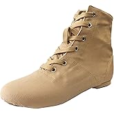Danzcue Womens Canvas Lace up Jazz Boot Shoes