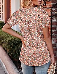 KISSMODA Women's Tunic Tops Casual V Neck Short