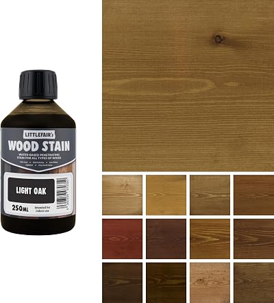 Littlefair's Wood Stain Water-Based Light Oak 250ml Non-Toxic Eco