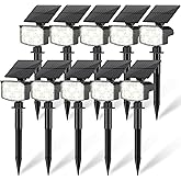 NACINIC Solar Spot Lights Outdoor Waterproof Adjustable Solar Powered Landscape Lights for Yard 3 Long Time Lighting Modes Spotlights for Pathway Garden Outside Wall Pool Porch- 10 Pack, Cool White