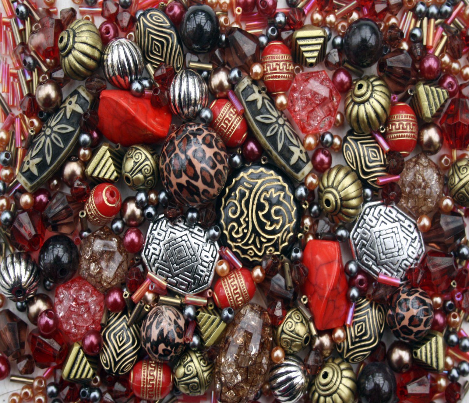 Tribal Red Jewellery Making Starter Beads Mix Set