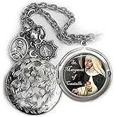 St. Margaret of Castello Locket Necklace, Patron Saint Confirmation Gift, Italian Charms, Catholic Jewelry