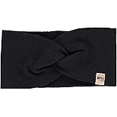 Minus33 Everyday Knit Twist Headband- 100% Merino Wool - Midweight Women's Warm Headband - Winter Ear Warmers - Black - One Size