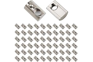 YHNTGB 60pcs M4 Spring T Nut, M4 T Slot Nut, M4 T Slot Nuts Roll-in Spring Ball Loaded for Aluminum Extrusion Profile 3D Printer Machine Industry