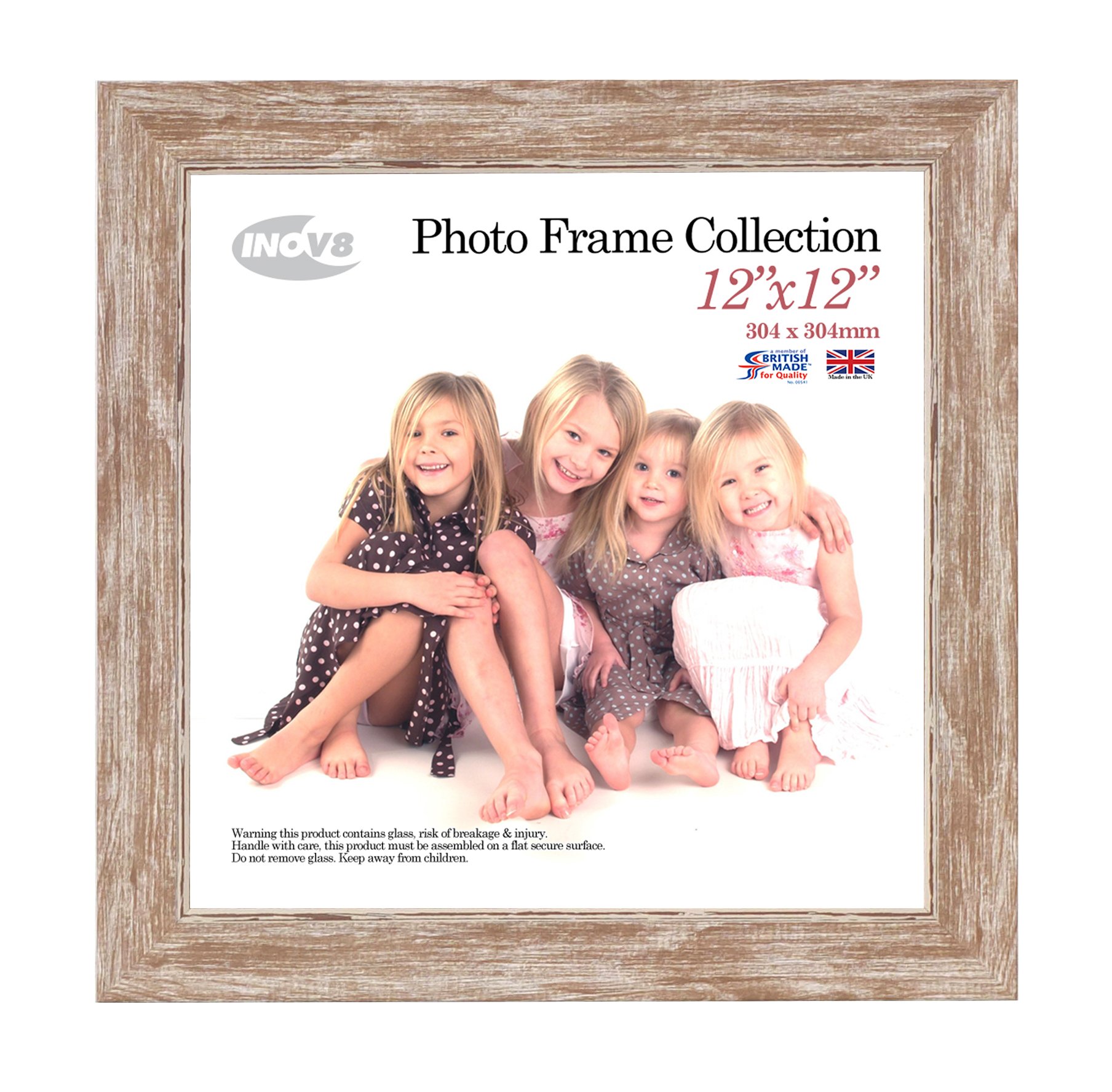 Inov8 12 x 12-Inch Small Photo Frame, Walnut Wash