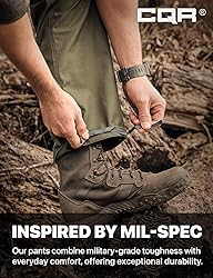CQR Men's Military Cargo Pants, Water Resistant
